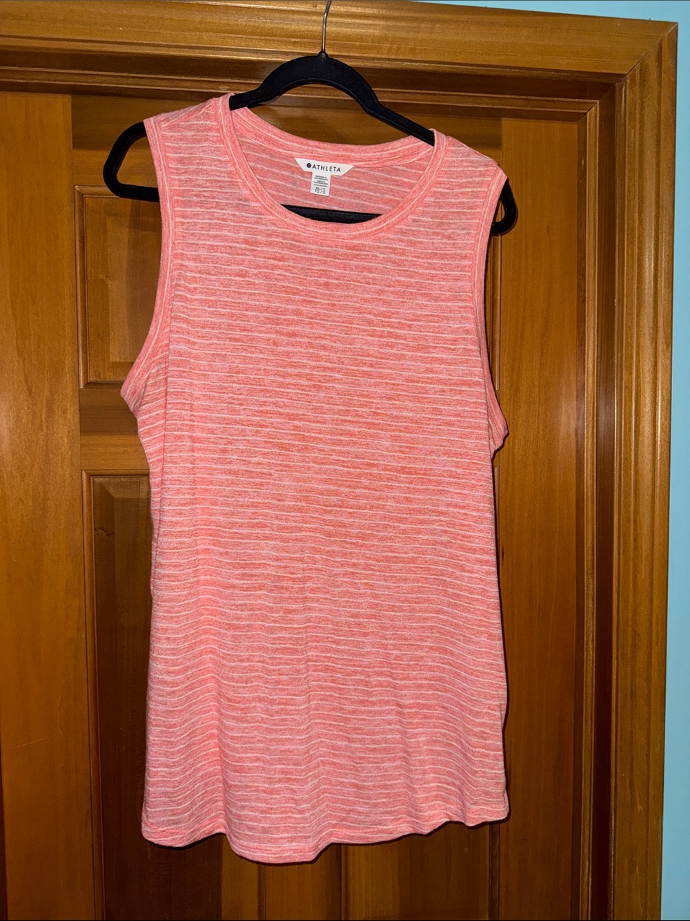 Athleta Pink Striped Heathered Breezy Tank -XL TALL